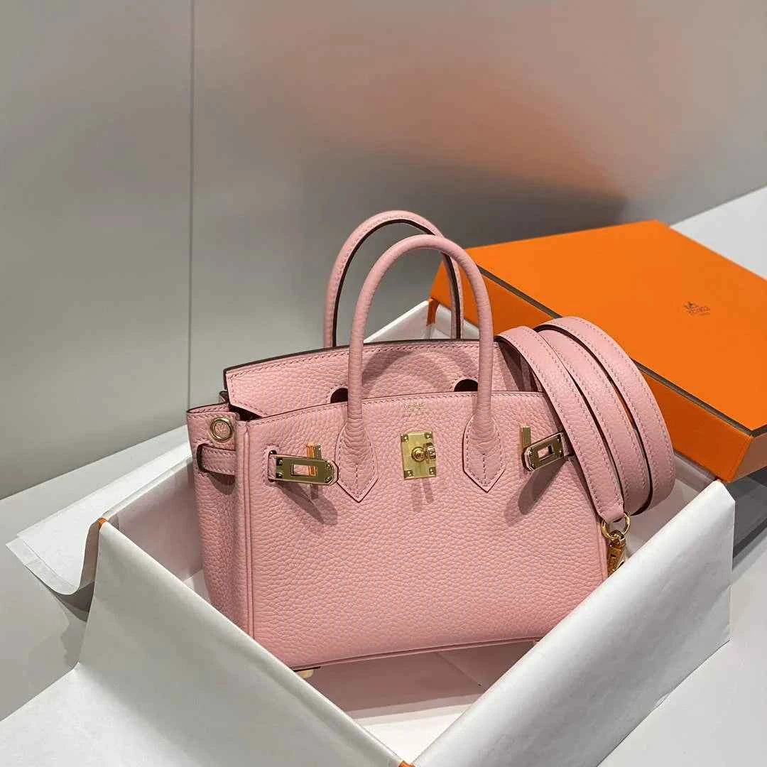 Hermès Birkin Mini Bag 20cm pink togo leather with shoulder strap