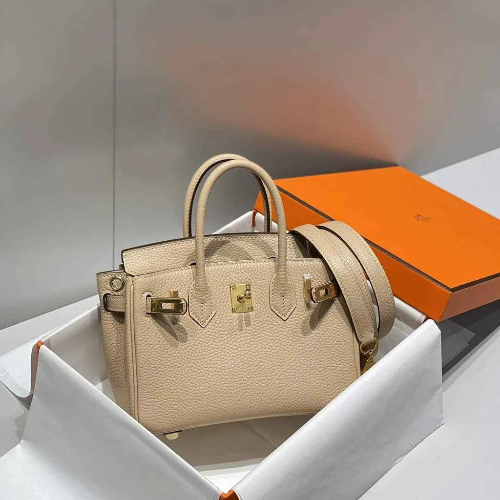 Hermès Birkin Mini Bag 20cm trench gray leather with shoulder strap