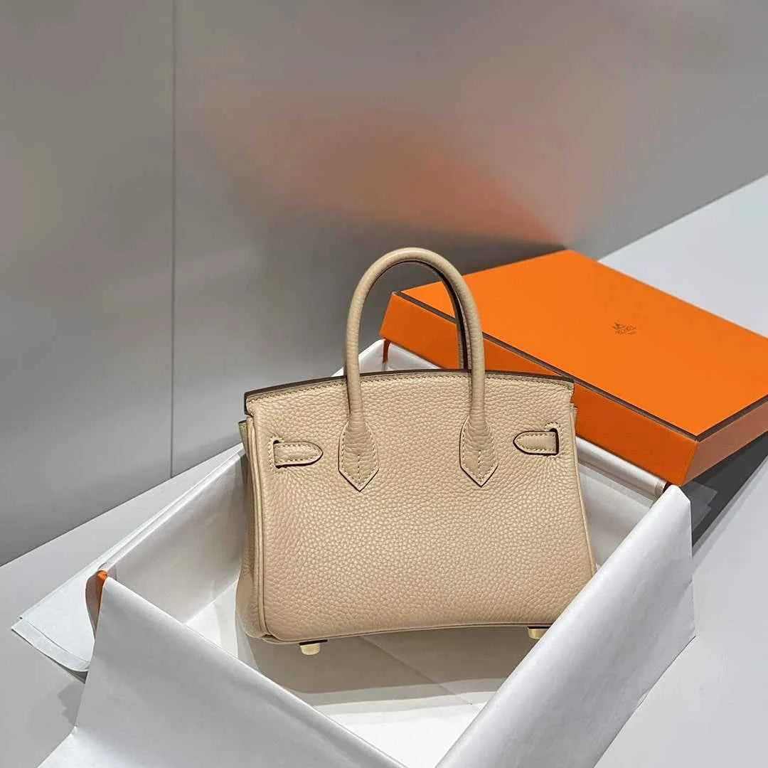 Hermès Birkin Mini Bag 20cm trench gray leather with shoulder strap