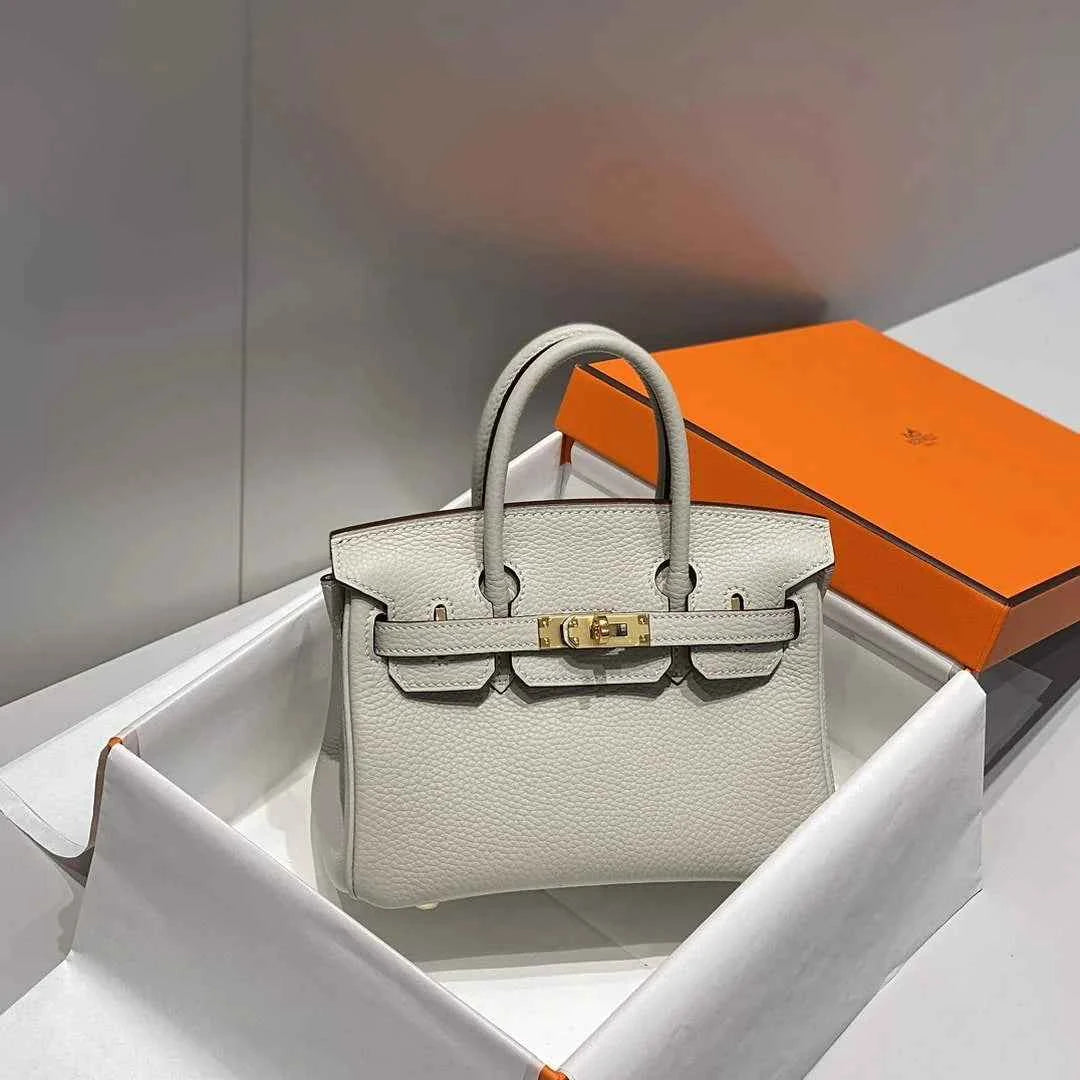 Hermès Birkin Mini Bag 20cm pearl gray leather with shoulder strap