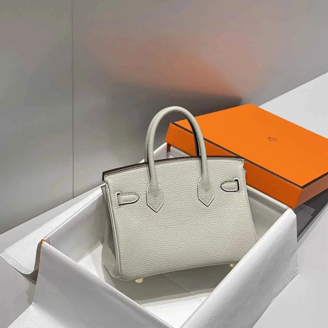 Hermès Birkin Mini Bag 20cm pearl gray leather with shoulder strap