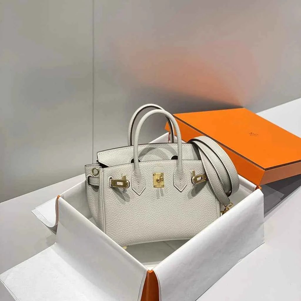 Hermès Birkin Mini Bag 20cm pearl gray leather with shoulder strap