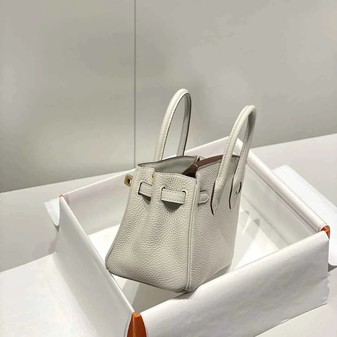 Hermès Birkin Mini Bag 20cm pearl gray leather with shoulder strap
