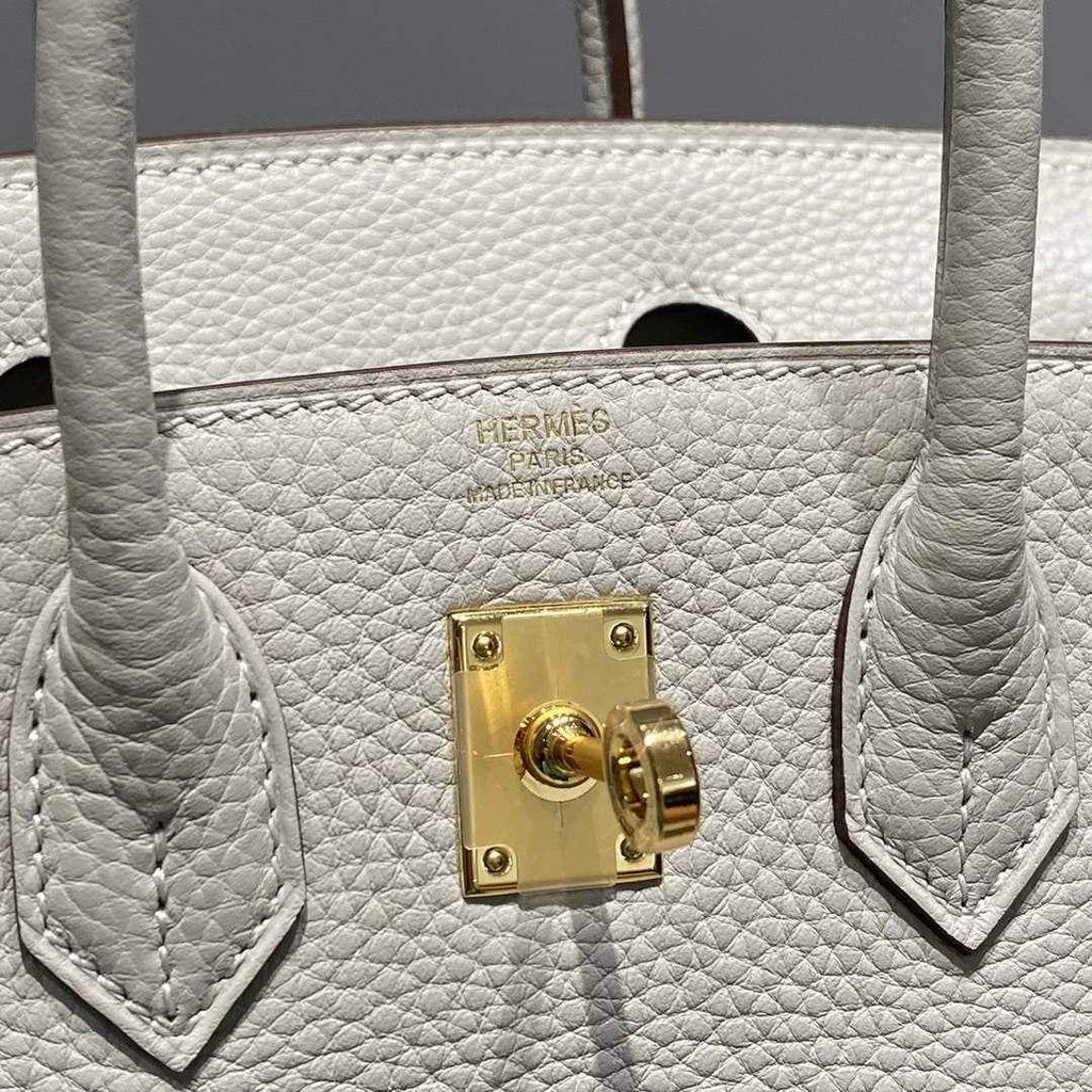 Hermès Birkin Mini Bag 20cm pearl gray leather with shoulder strap