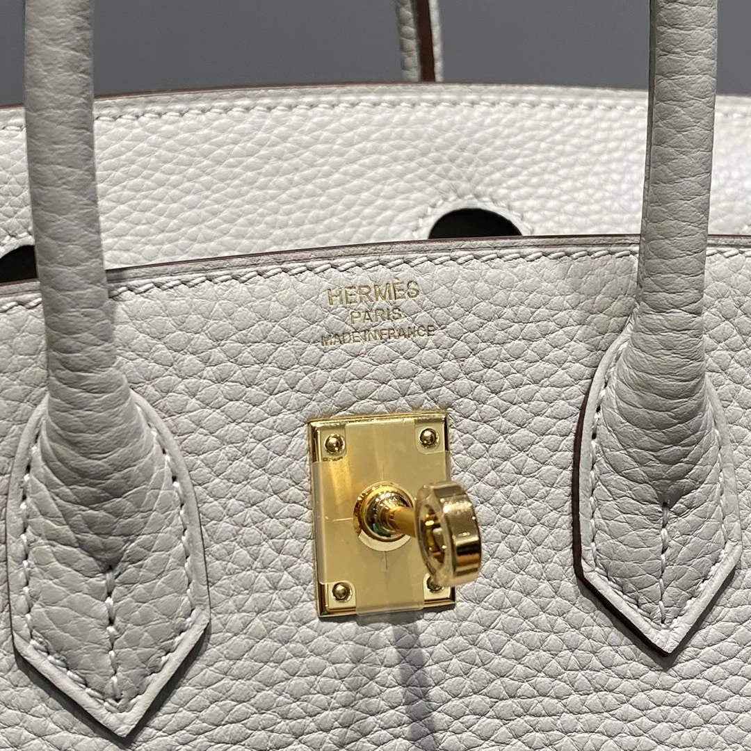 Hermès Birkin Mini Bag 20cm pearl gray leather with shoulder strap