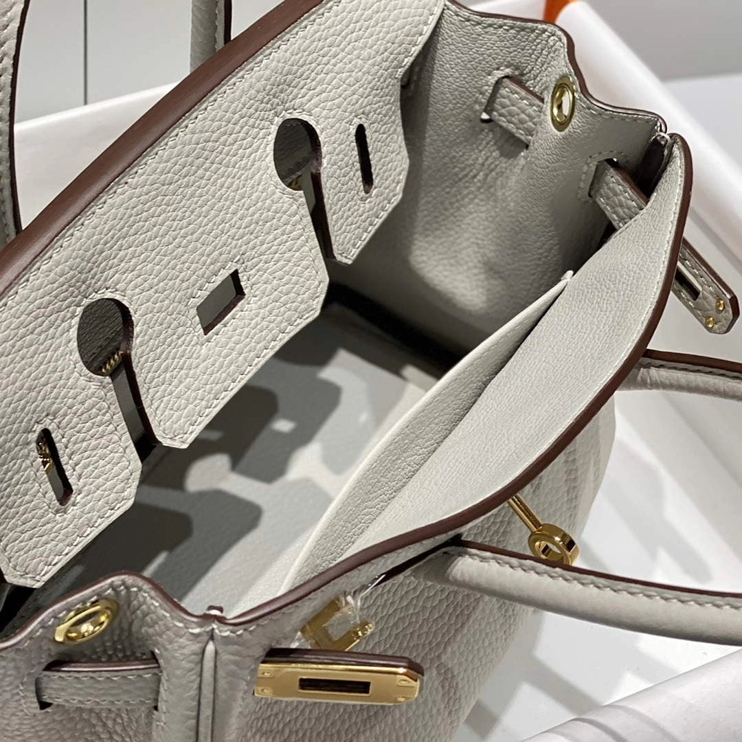 Hermès Birkin Mini Bag 20cm pearl gray leather with shoulder strap