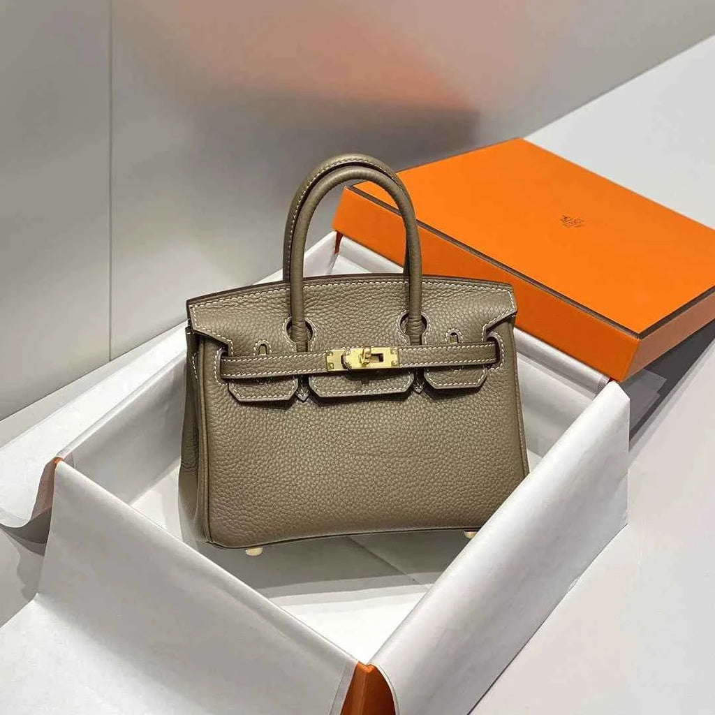 Hermès Birkin Mini Bag 20cm etoupe gray leather with shoulder strap