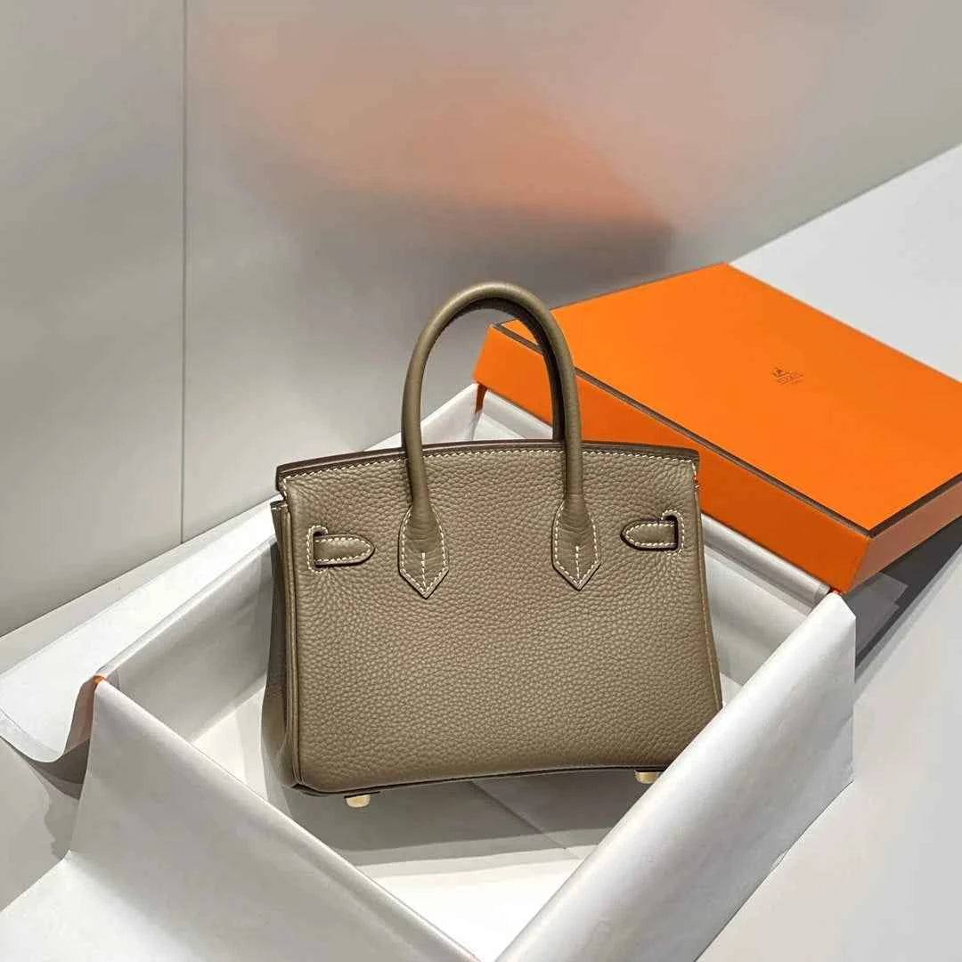 Hermès Birkin Mini Bag 20cm etoupe gray leather with shoulder strap
