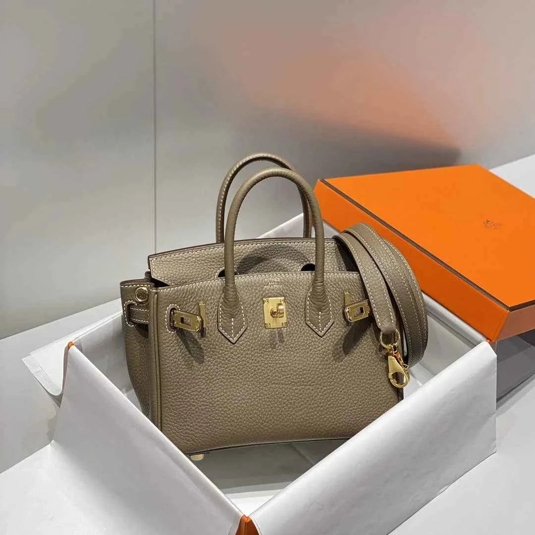 Hermès Birkin Mini Bag 20cm etoupe gray leather with shoulder strap