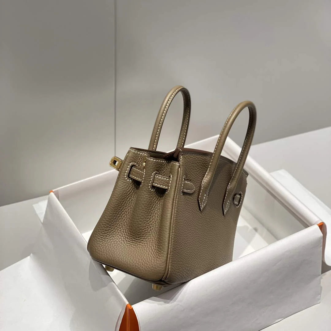 Hermès Birkin Mini Bag 20cm etoupe gray leather with shoulder strap