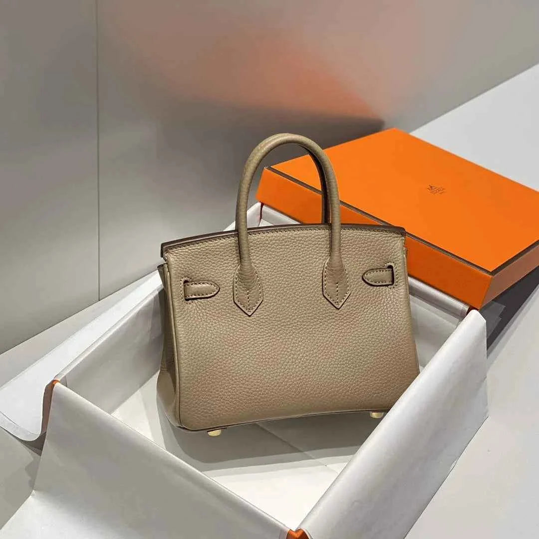 Hermès Birkin Mini Bag 20cm gray leather with shoulder strap
