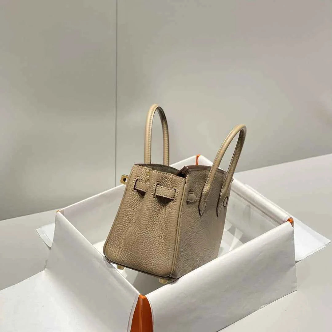 Hermès Birkin Mini Bag 20cm gray leather with shoulder strap