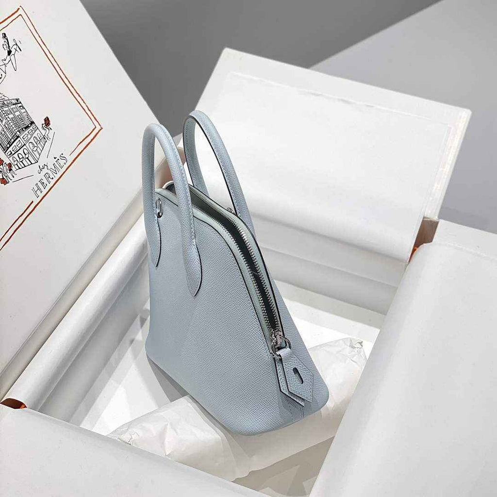 Hermes Bolide 1923 Bag 25 in Blue Epsom Calfskin Silver Hardware