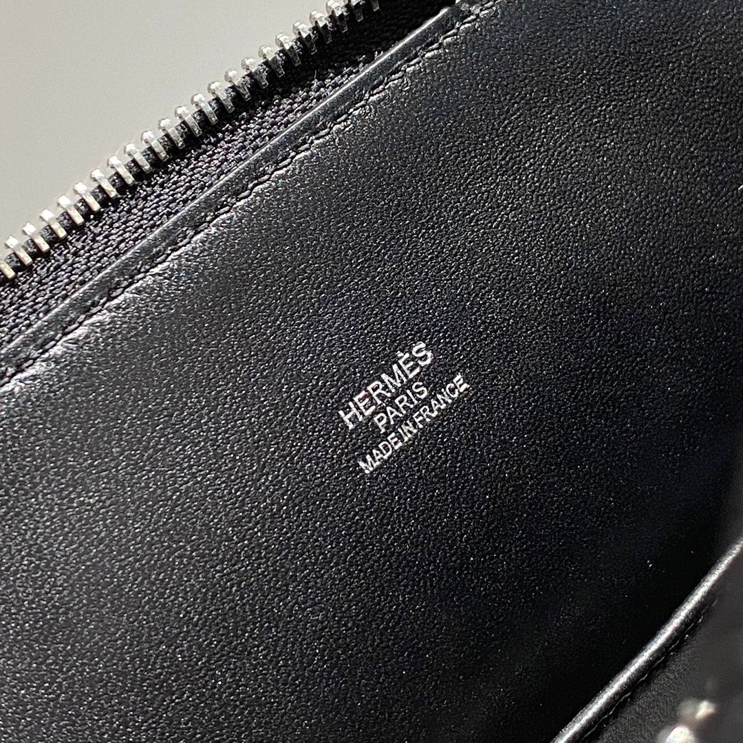 Hermes Bolide 1923 Bag 25 in Black Epsom Calfskin Silver Hardware
