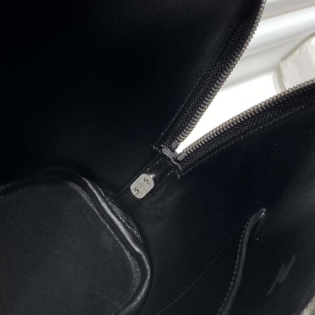Hermes Bolide 1923 Bag 25 in Black Epsom Calfskin Silver Hardware