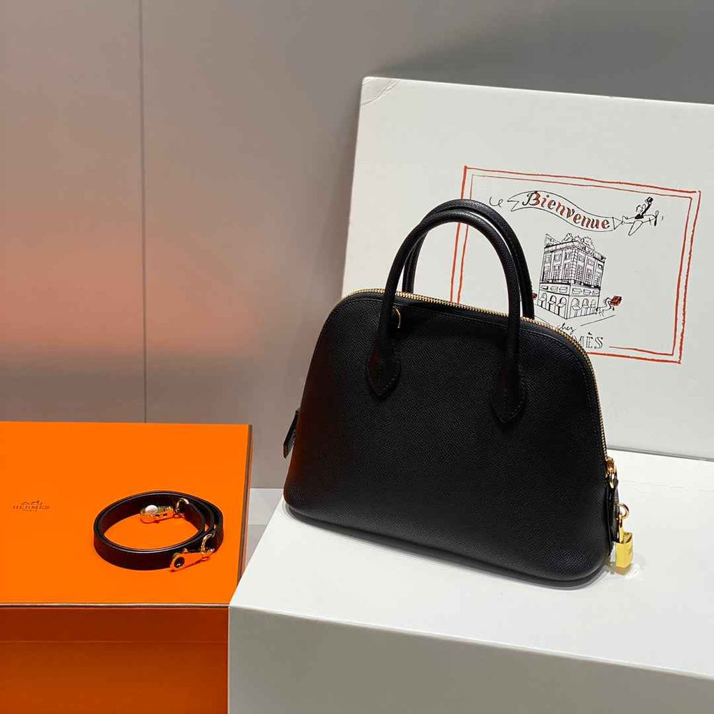 Hermes Bolide 1923 Bag 25 in Black Epsom Calfskin Gold Hardware