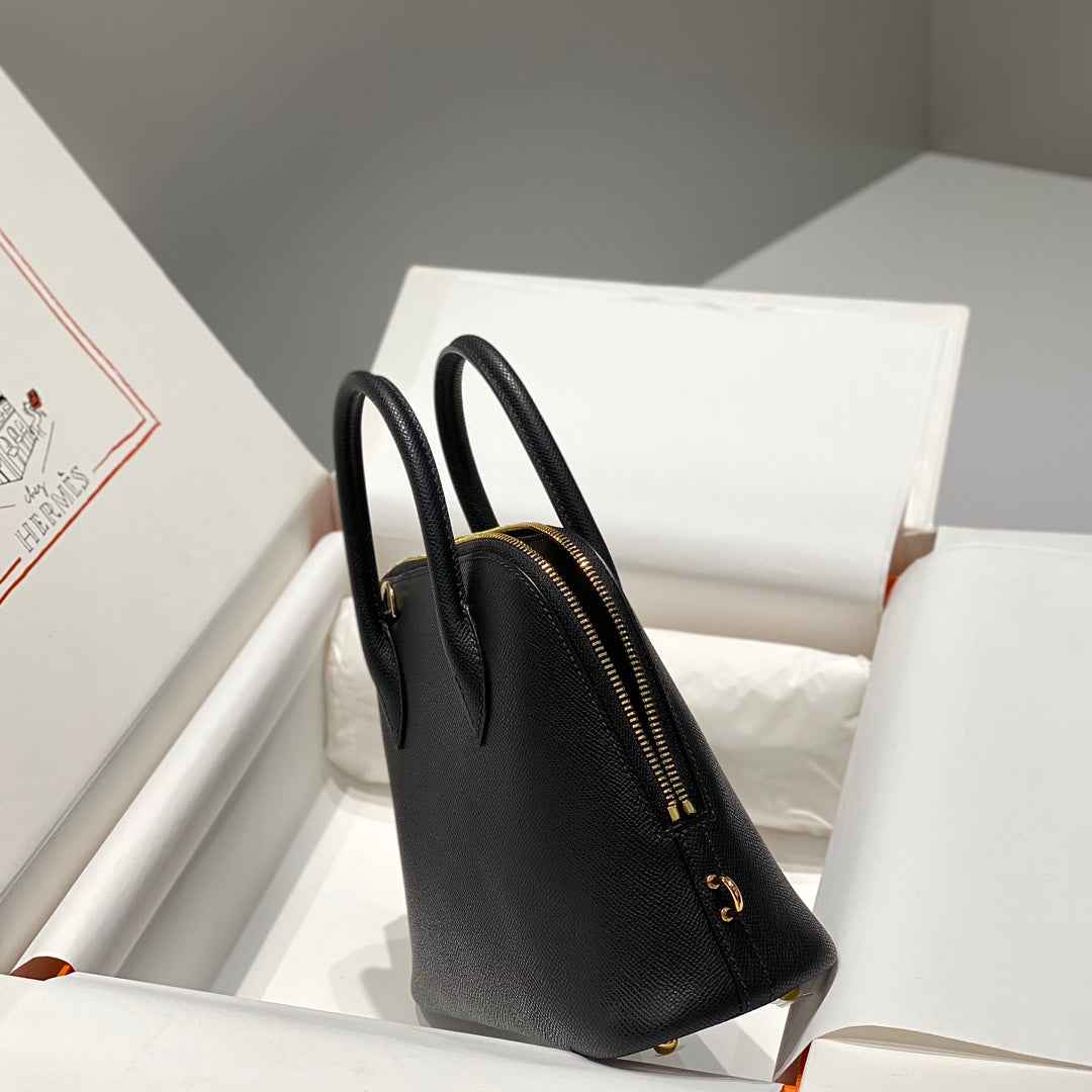Hermes Bolide 1923 Bag 25 in Black Epsom Calfskin Gold Hardware
