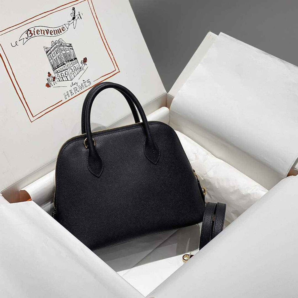 Hermes Bolide 1923 Bag 25 in Black Epsom Calfskin Gold Hardware