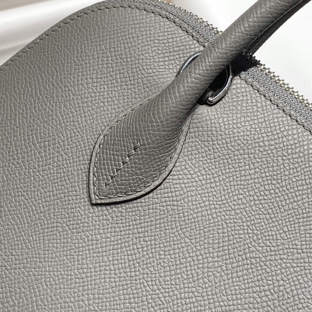 Hermes Bolide 1923 Bag 25 in Gray Epsom Calfskin Silver Hardware