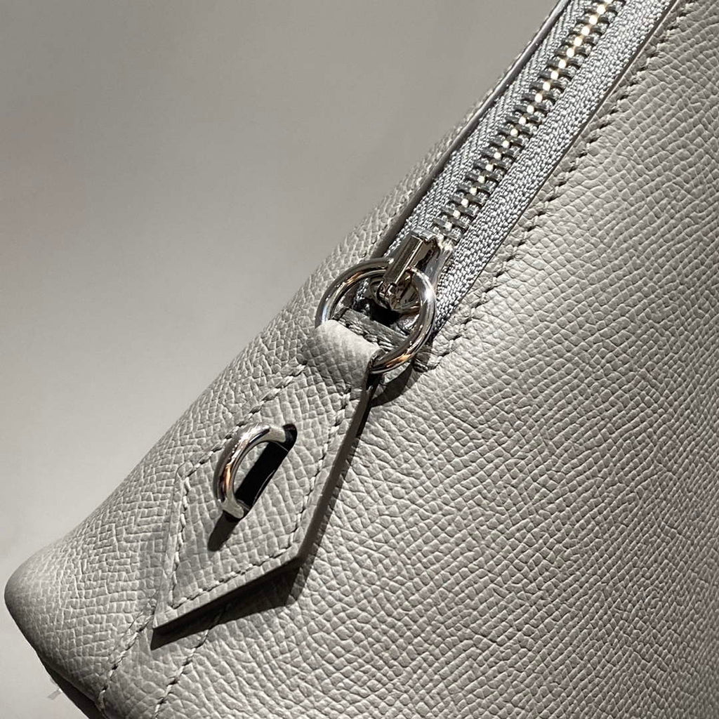 Hermes Bolide 1923 Bag 25 in Gray Epsom Calfskin Silver Hardware