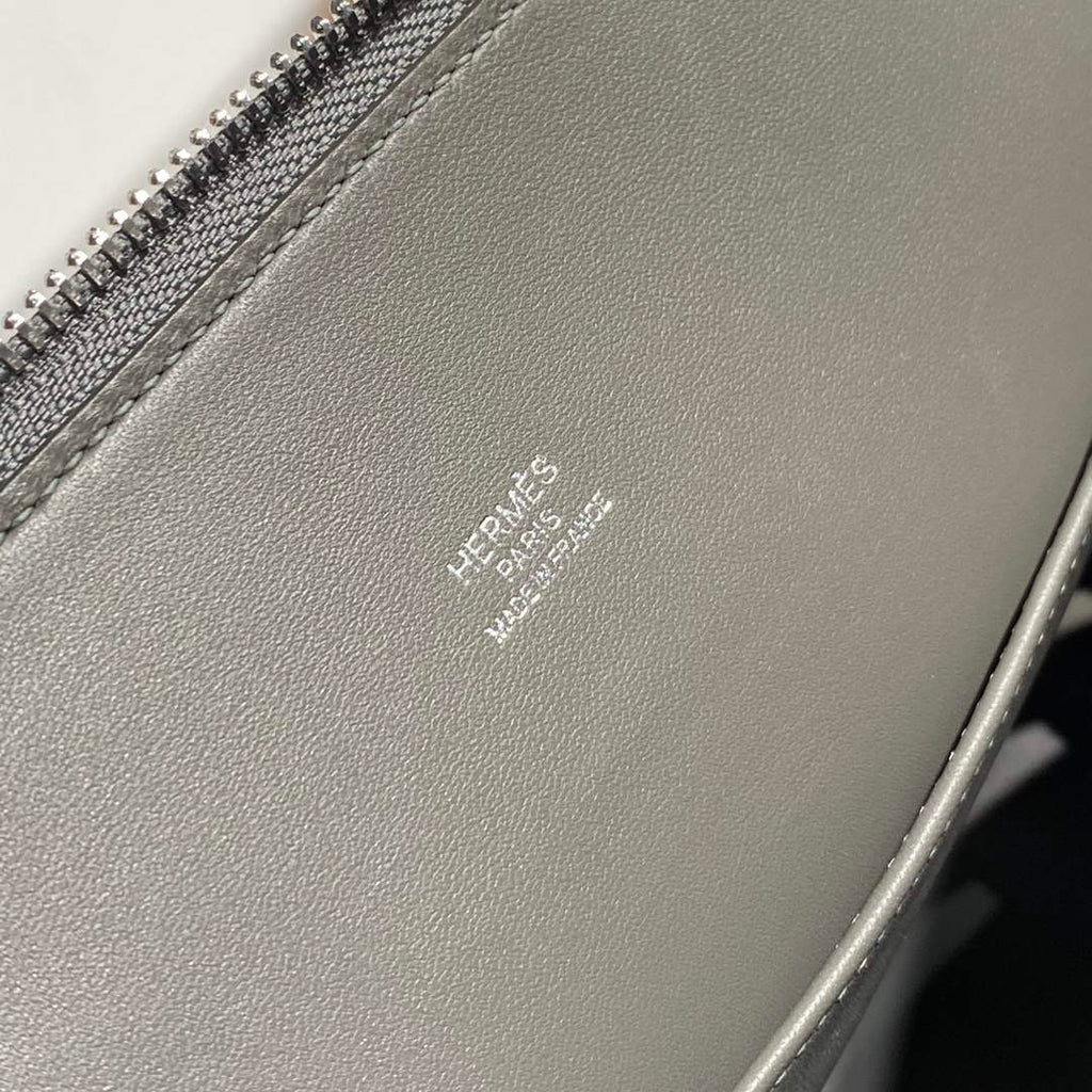 Hermes Bolide 1923 Bag 25 in Gray Epsom Calfskin Silver Hardware