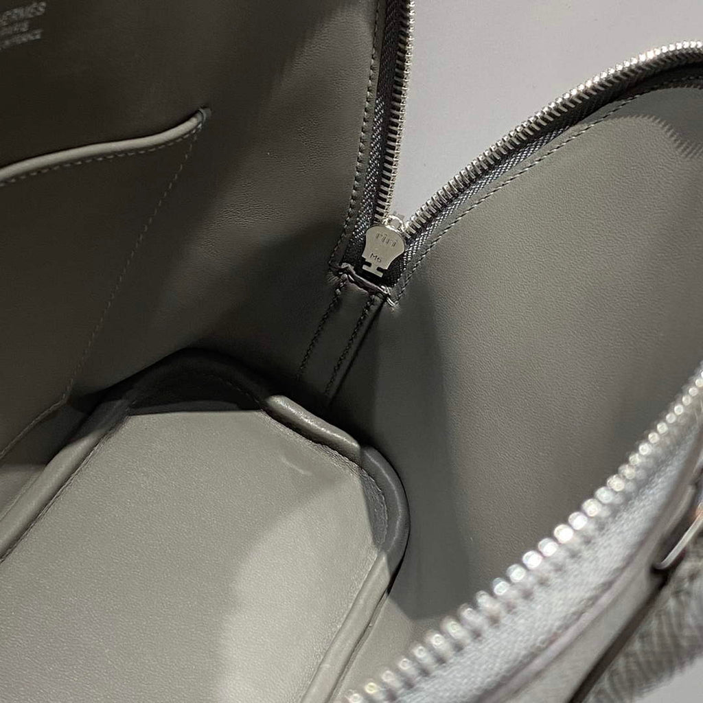 Hermes Bolide 1923 Bag 25 in Gray Epsom Calfskin Silver Hardware
