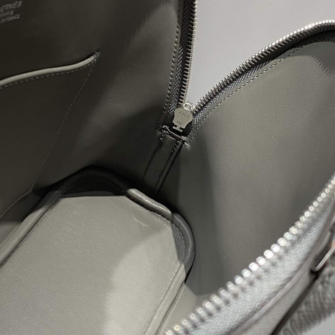 Hermes Bolide 1923 Bag 25 in Gray Epsom Calfskin Silver Hardware
