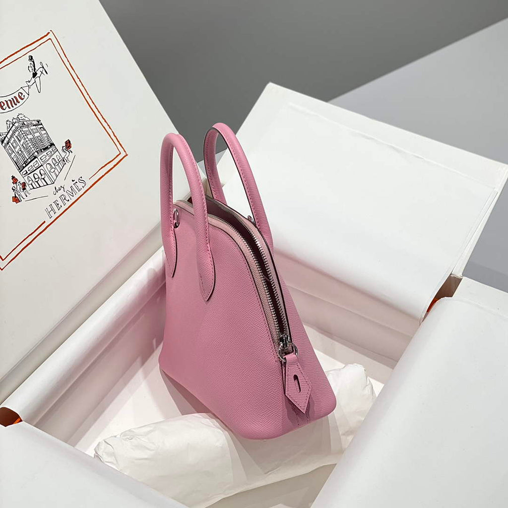Hermes Bolide 1923 Bag 25 in Pink Epsom Calfskin Silver Hardware