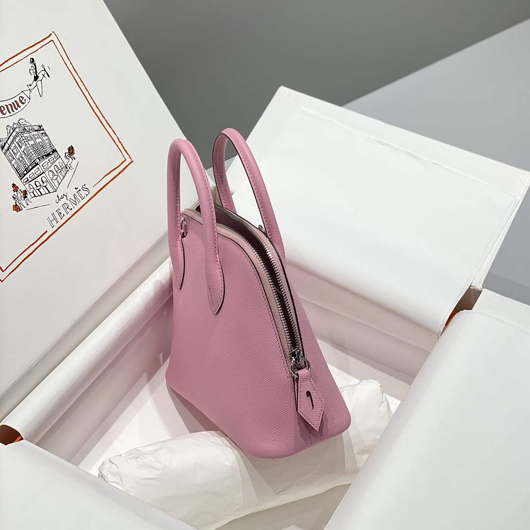 Hermes Bolide 1923 Bag 25 in Pink Epsom Calfskin Silver Hardware