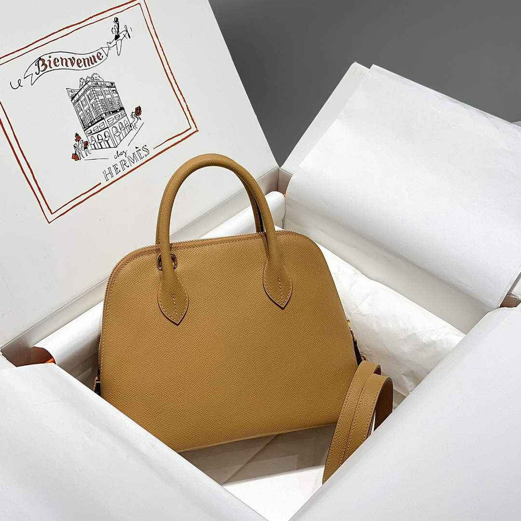 Hermes Bolide 1923 Bag 25 in Tan Epsom Calfskin Gold Hardware