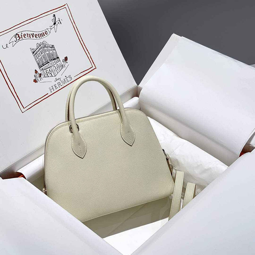 Hermes Bolide 1923 Bag 25 in Beige Epsom Calfskin Silver Hardware