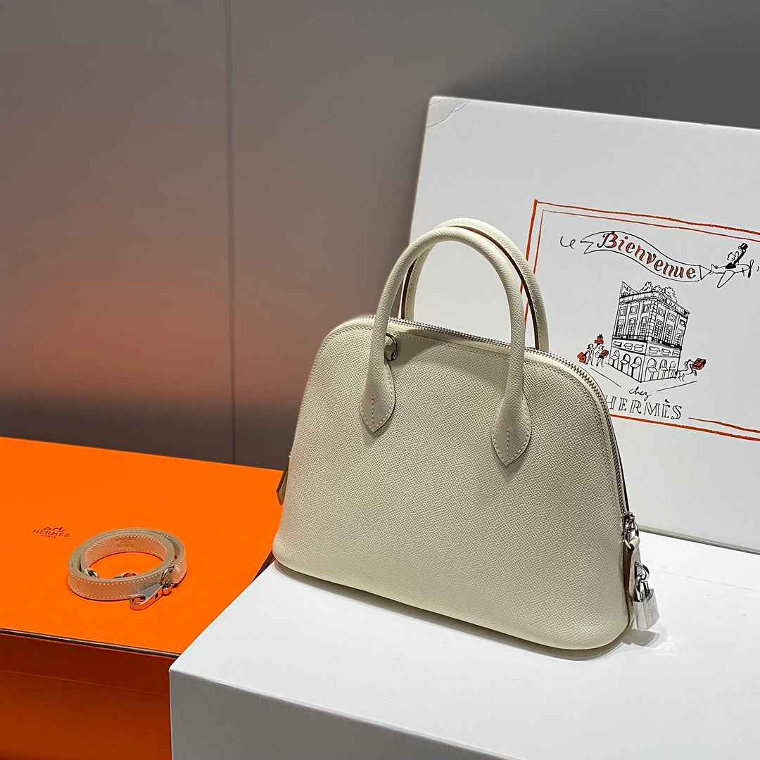Hermes Bolide 1923 Bag 25 in Beige Epsom Calfskin Silver Hardware