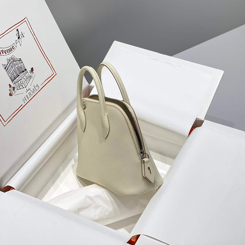 Hermes Bolide 1923 Bag 25 in Beige Epsom Calfskin Silver Hardware