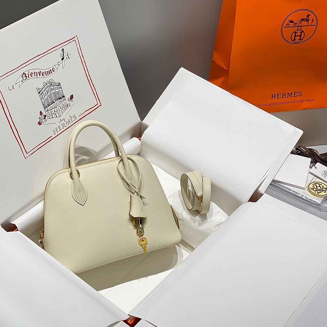 Hermes Bolide 1923 Bag 25 in Beige Epsom Calfskin Gold Hardware