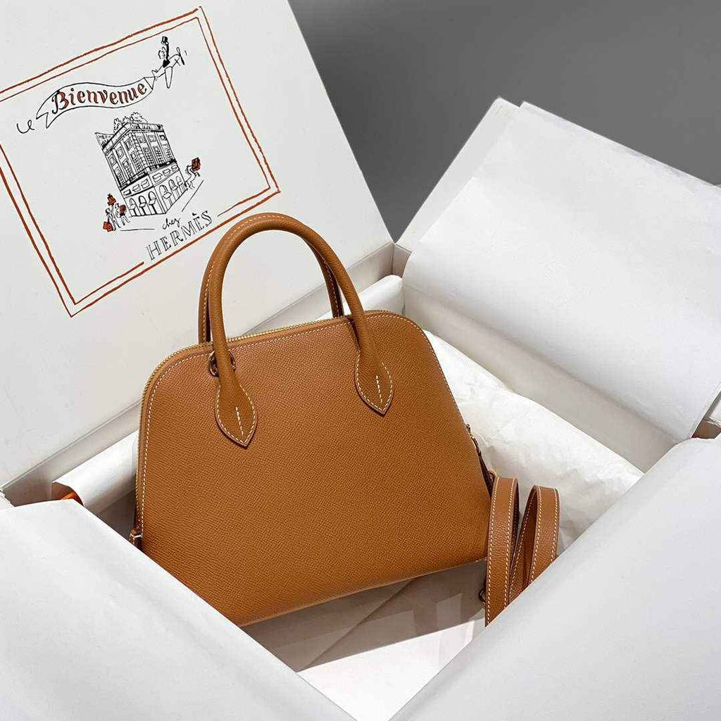 Hermes Bolide 1923 Bag 25 in Brown Epsom Calfskin Gold Hardware