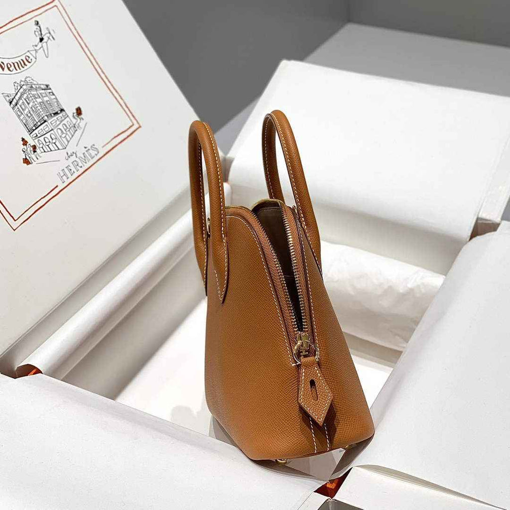 Hermes Bolide 1923 Bag 25 in Brown Epsom Calfskin Gold Hardware