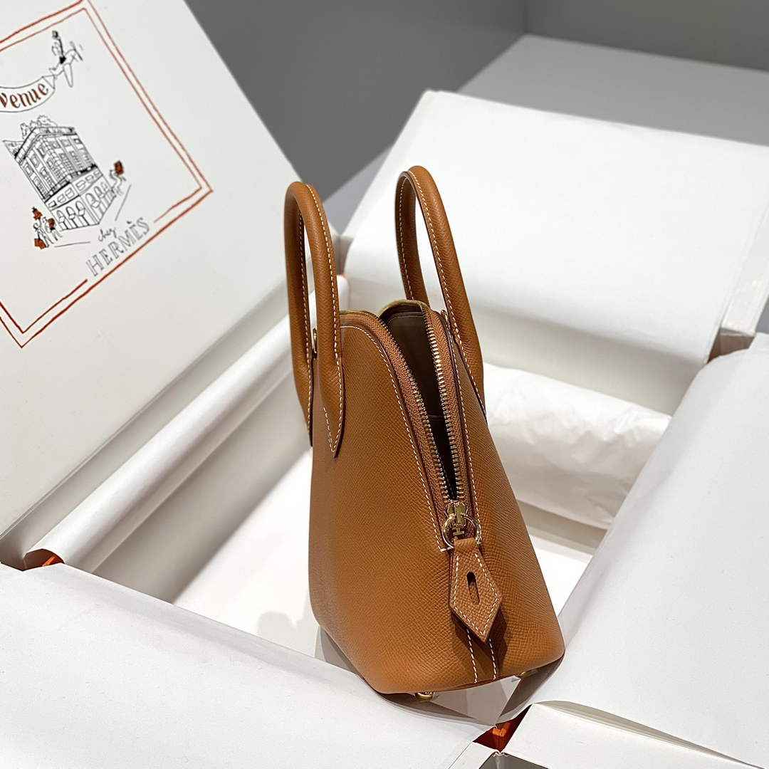 Hermes Bolide 1923 Bag 25 in Brown Epsom Calfskin Gold Hardware