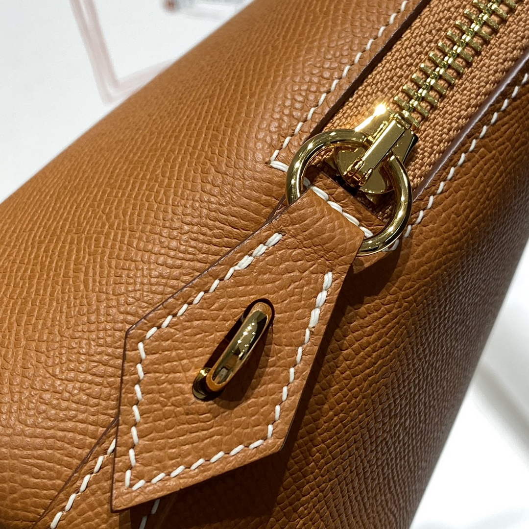 Hermes Bolide 1923 Bag 25 in Brown Epsom Calfskin Gold Hardware
