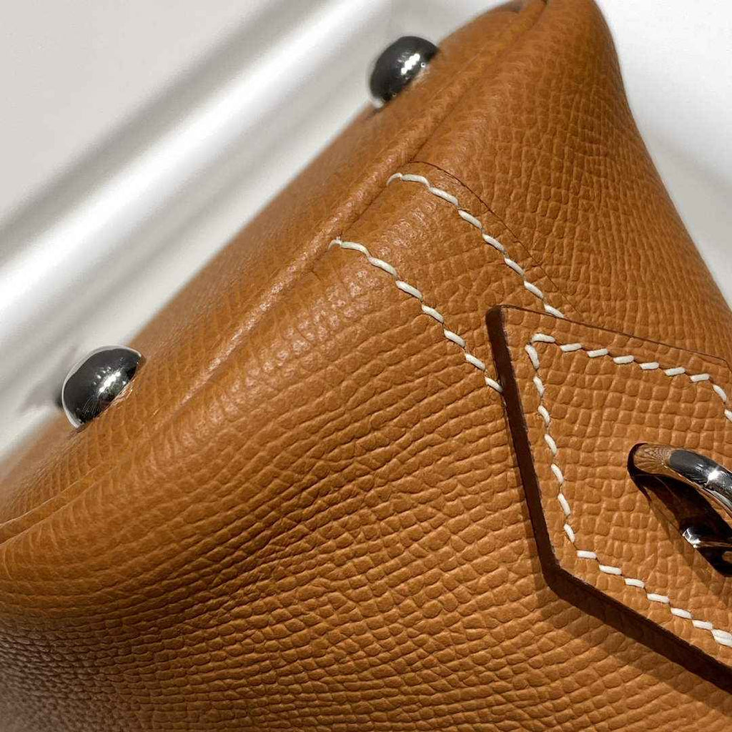 Hermes Bolide 1923 Bag 25 in Brown Epsom Calfskin Silver Hardware