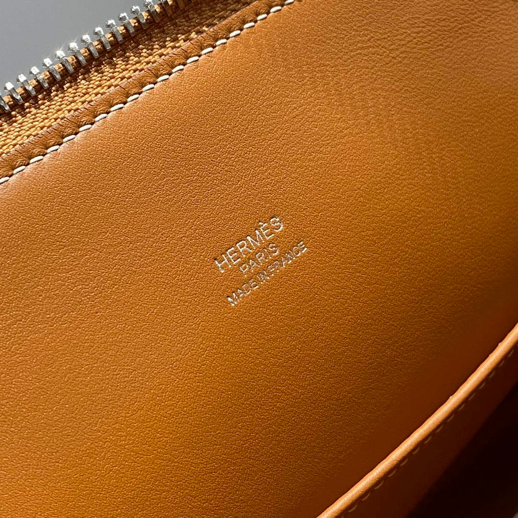 Hermes Bolide 1923 Bag 25 in Brown Epsom Calfskin Silver Hardware