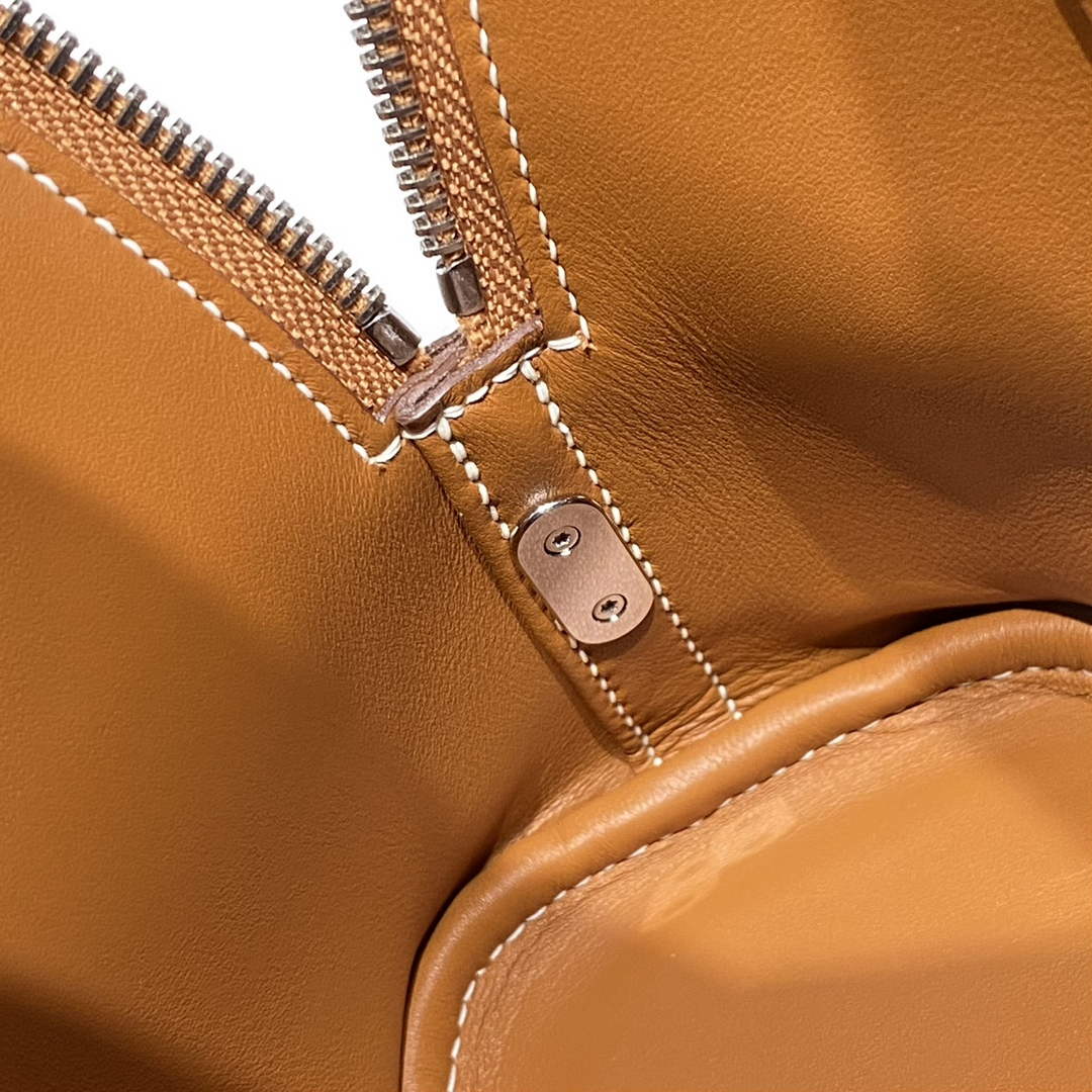 Hermes Bolide 1923 Bag 25 in Brown Epsom Calfskin Silver Hardware