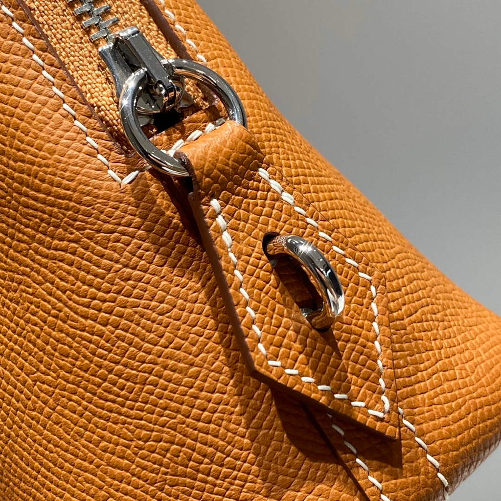 Hermes Bolide 1923 Bag 25 in Brown Epsom Calfskin Silver Hardware