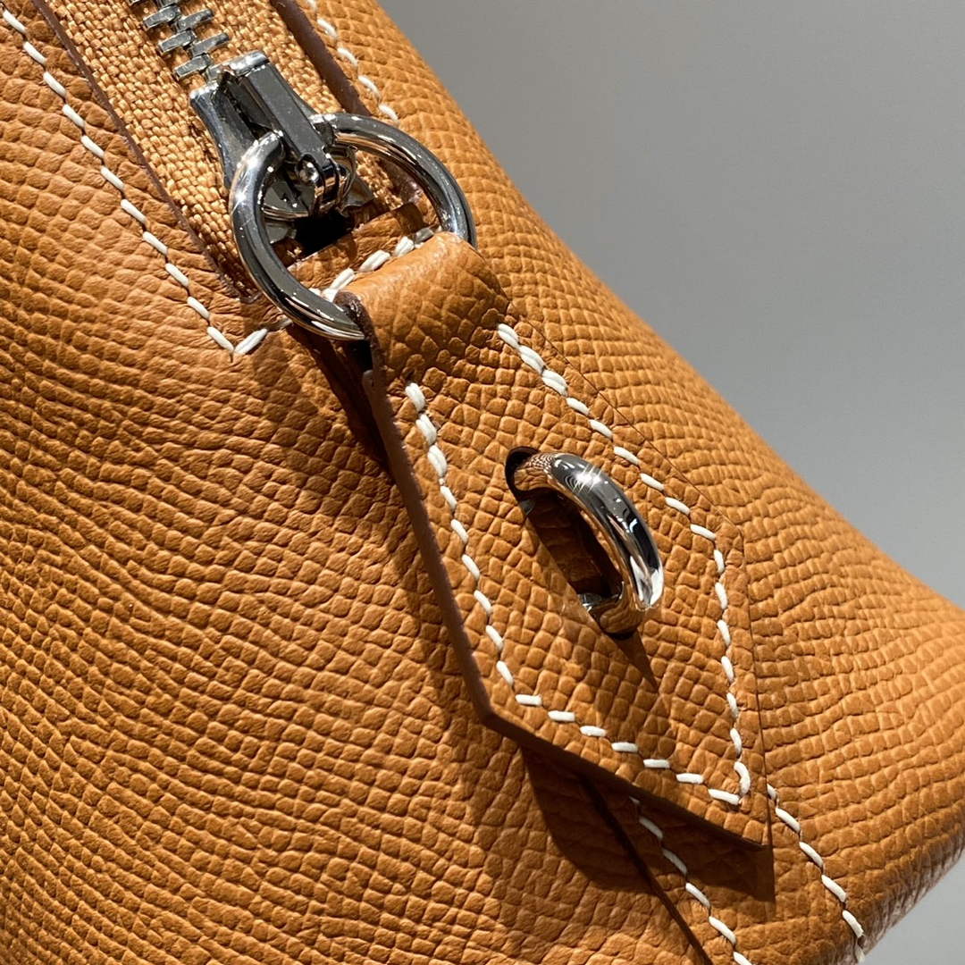 Hermes Bolide 1923 Bag 25 in Brown Epsom Calfskin Silver Hardware