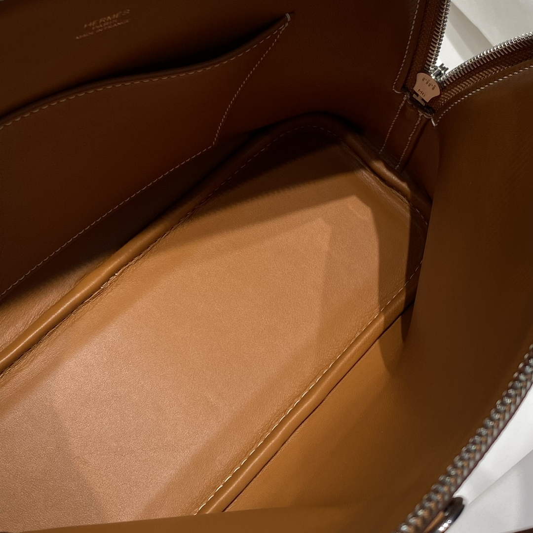 Hermes Bolide 1923 Bag 25 in Brown Epsom Calfskin Silver Hardware