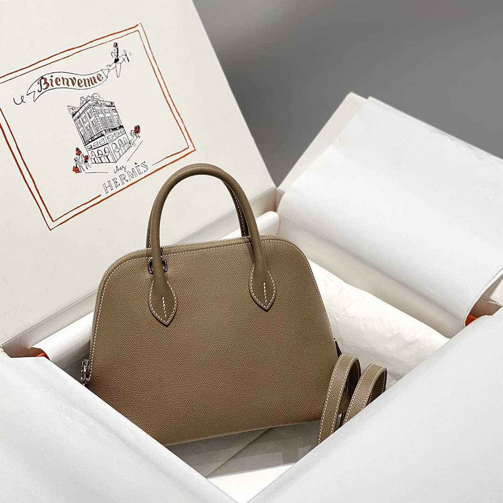 Hermes Bolide 1923 Bag 25 in Dark Gray Epsom Calfskin Silver Hardware