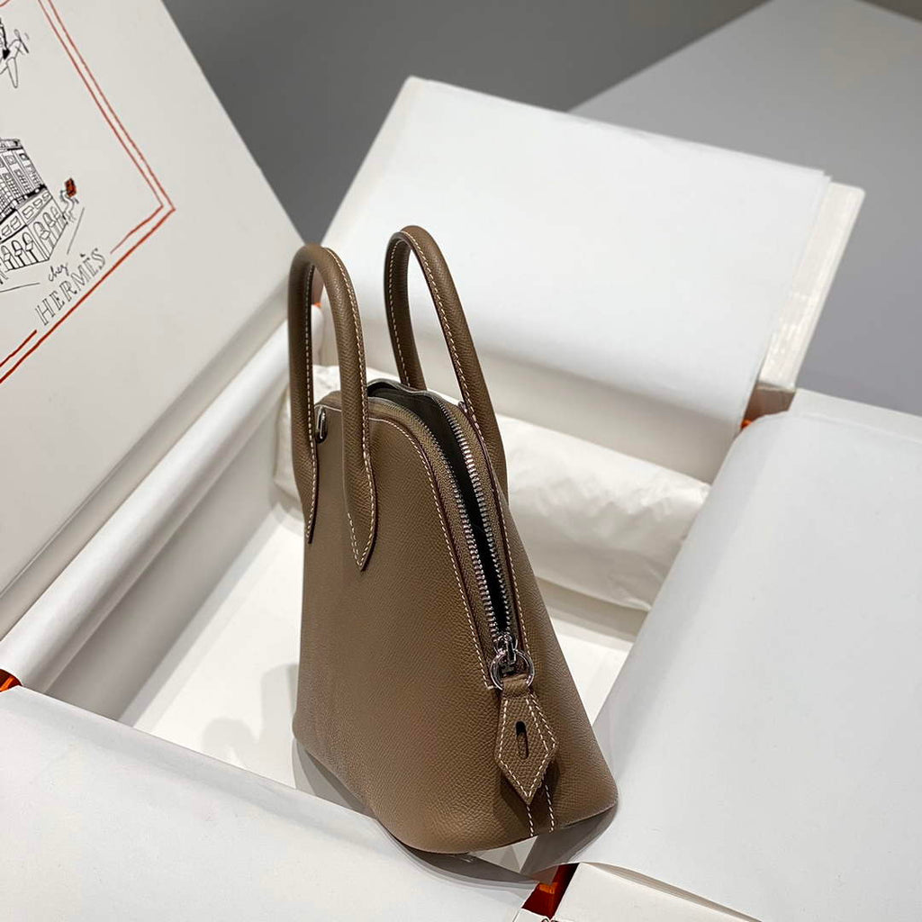 Hermes Bolide 1923 Bag 25 in Dark Gray Epsom Calfskin Silver Hardware
