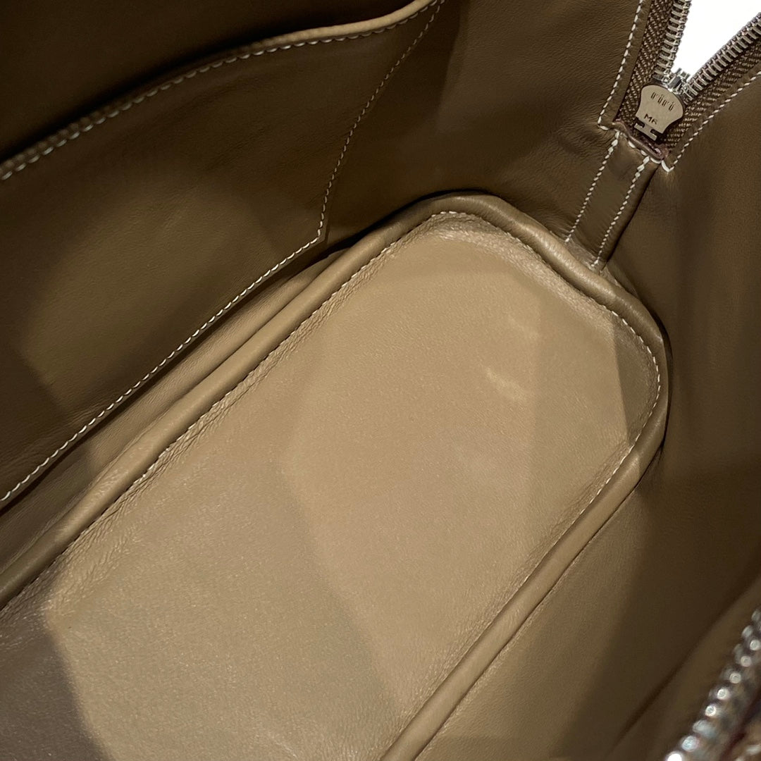 Hermes Bolide 1923 Bag 25 in Dark Gray Epsom Calfskin Silver Hardware