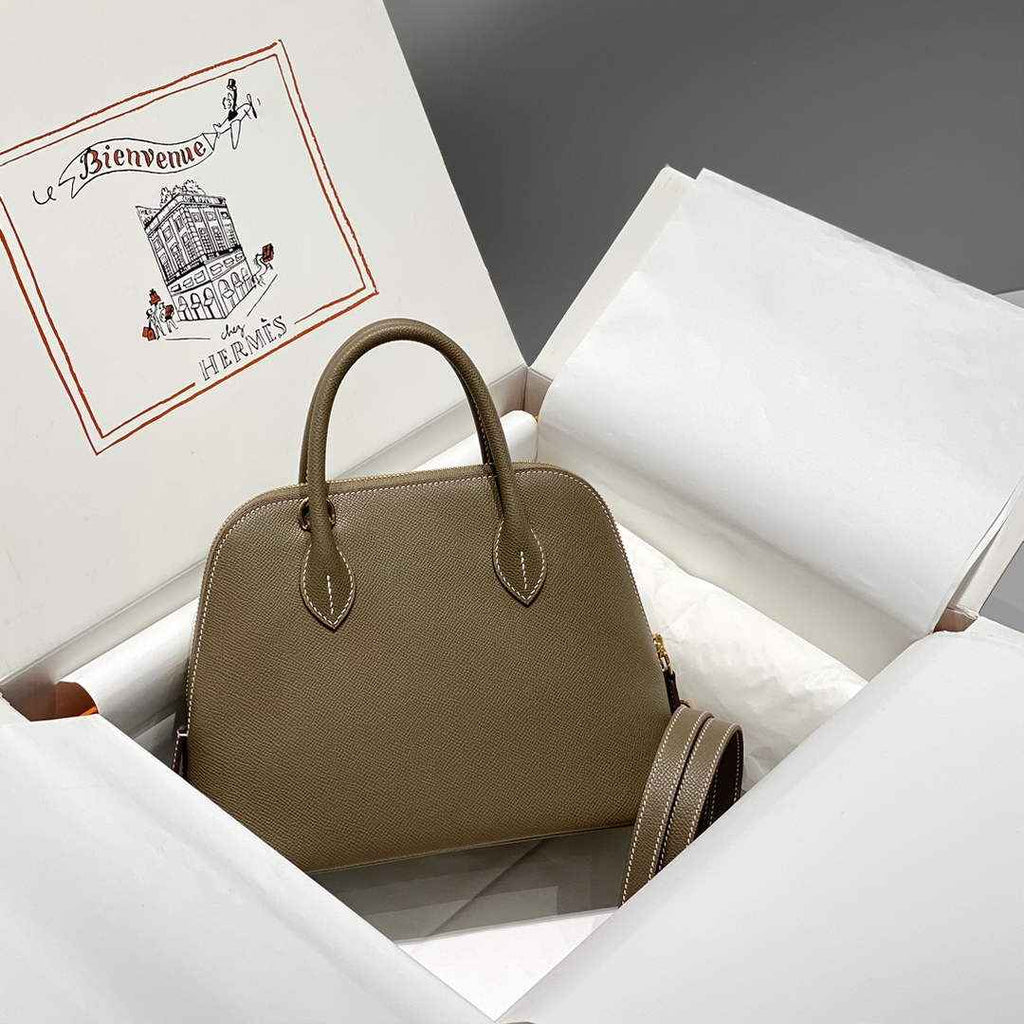 Hermes Bolide 1923 Bag 25 in Dark Gray Epsom Calfskin Gold Hardware