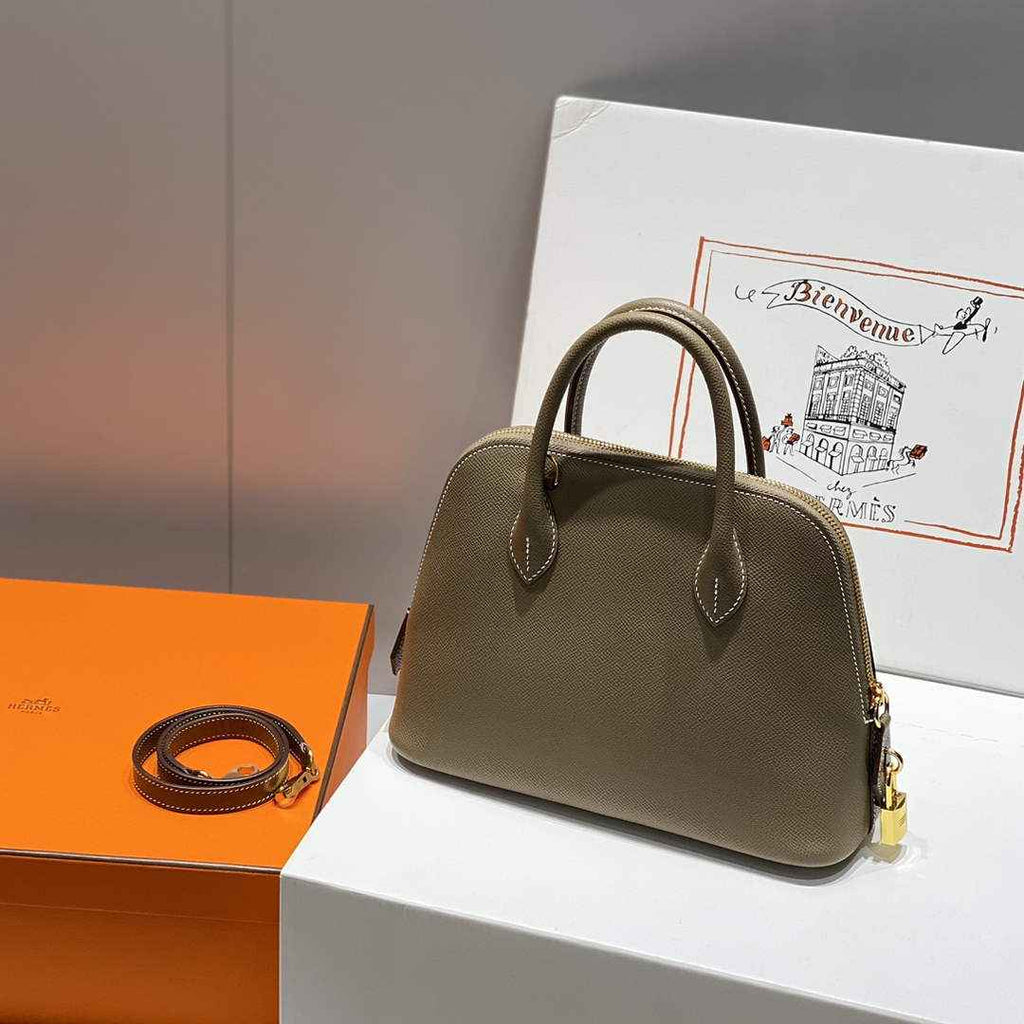 Hermes Bolide 1923 Bag 25 in Dark Gray Epsom Calfskin Gold Hardware