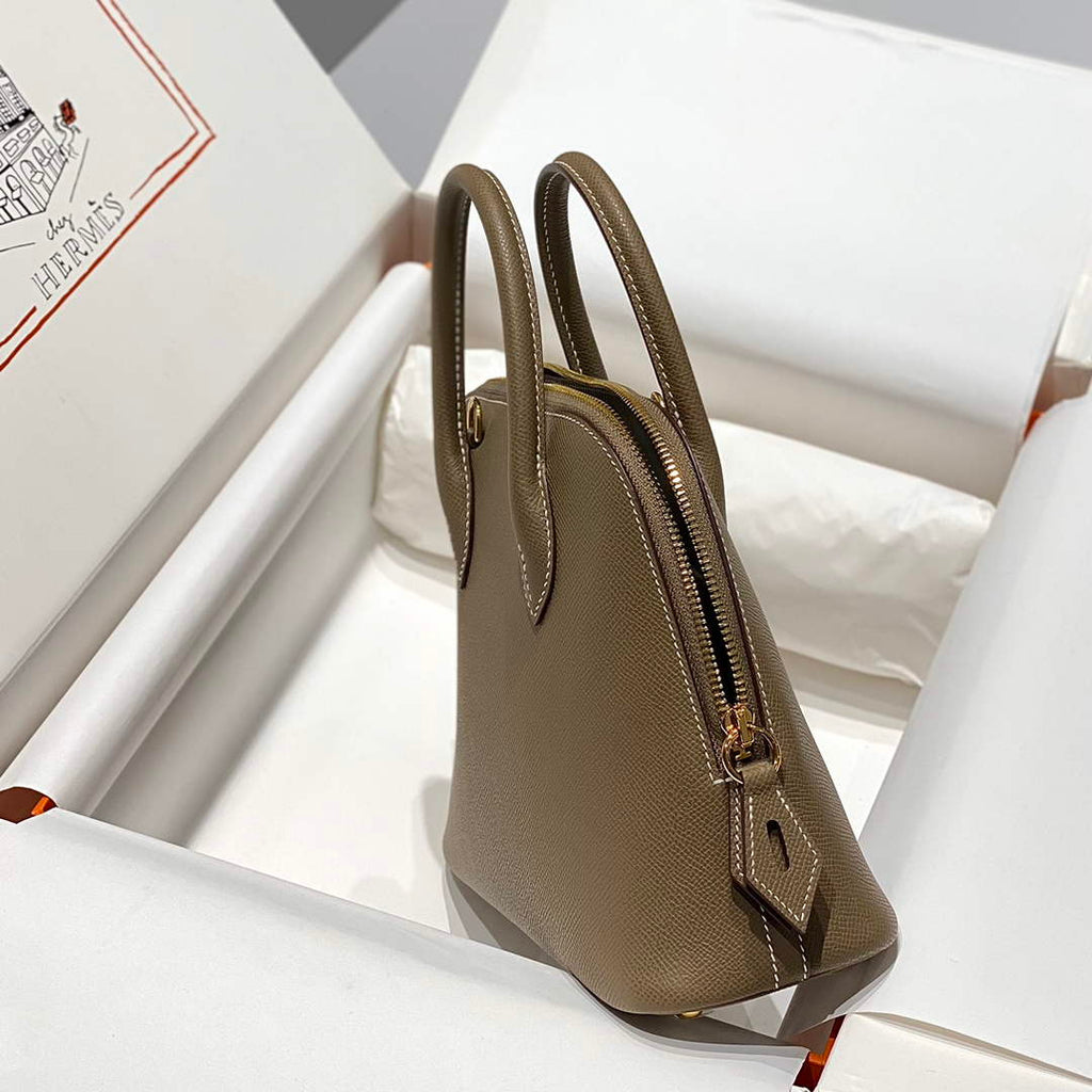 Hermes Bolide 1923 Bag 25 in Dark Gray Epsom Calfskin Gold Hardware